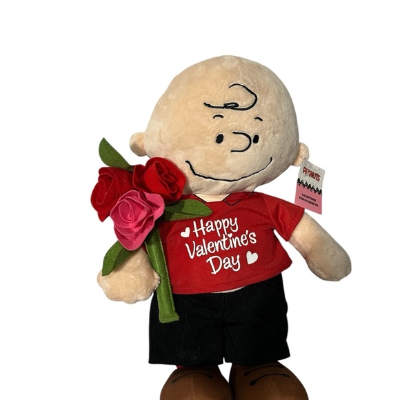 Peanuts Valentine's Day Plush Toy - Red, Black, Brown - Picture 2 of 9